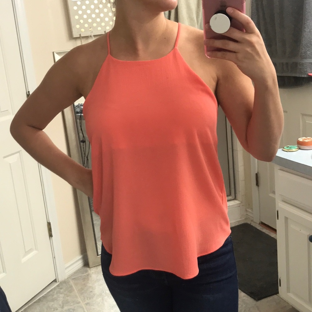 Hot coral tank top